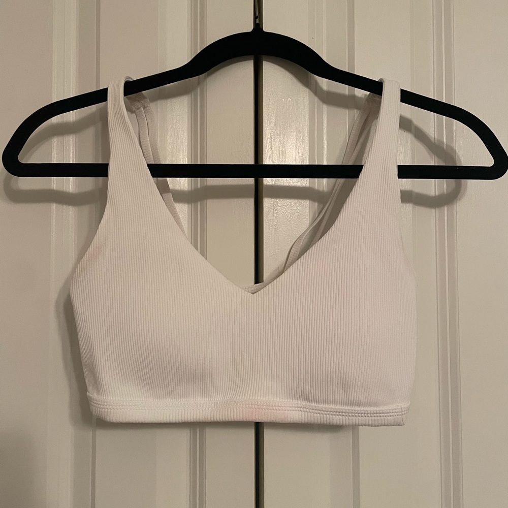 Offline by Aerie Ribbed White Sports Bra Size Small